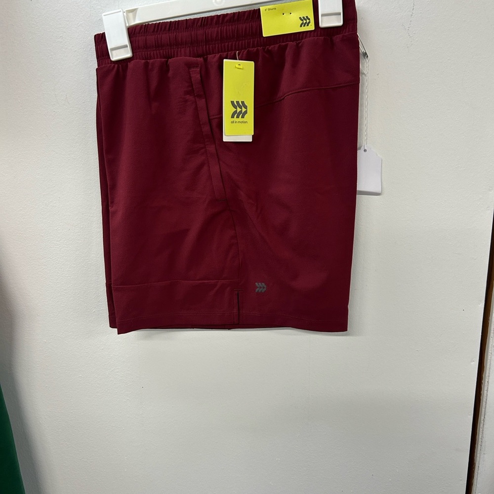 All in Motion Men's Burgundy Athletic Shorts